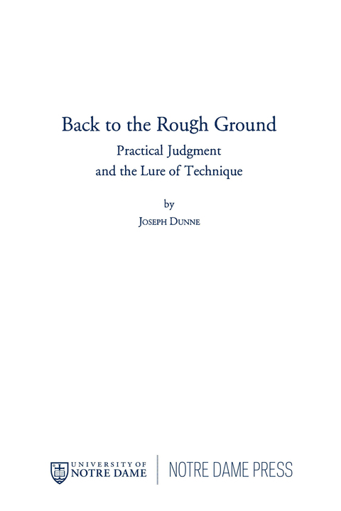 Cover image for book Back to the Rough Ground
