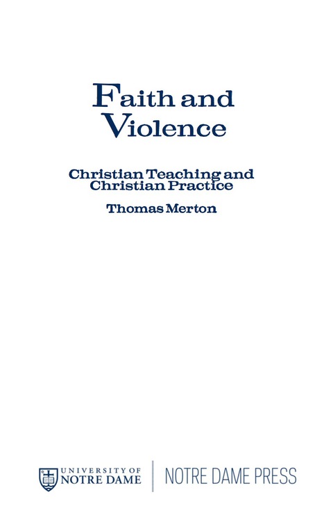 Cover image for book Faith and Violence