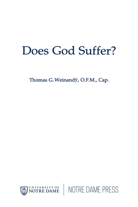 Cover image for book Does God Suffer?