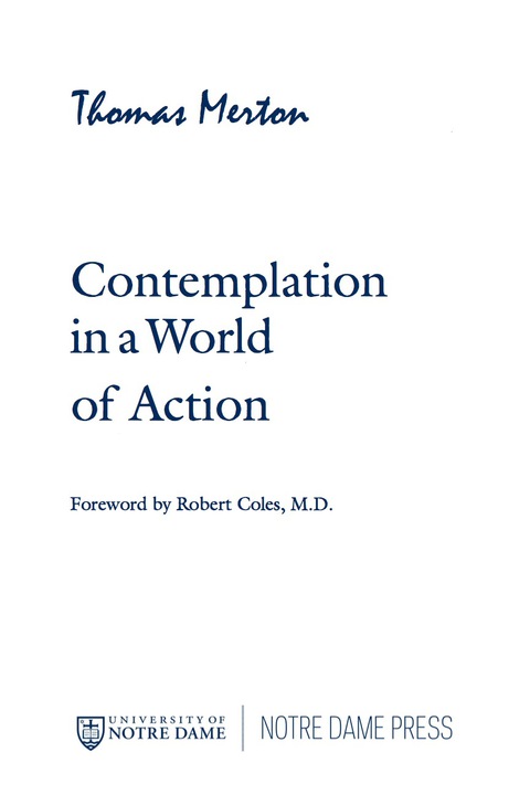 Cover image for book Contemplation in a World of Action
