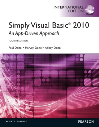 Simply Visual Basic 2010 an App Driven Approach