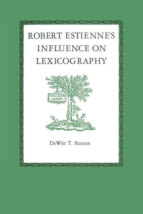 Cover image for book Robert Estienne's Influence on Lexicography