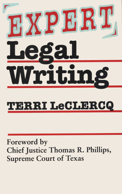Cover image for book Expert Legal Writing