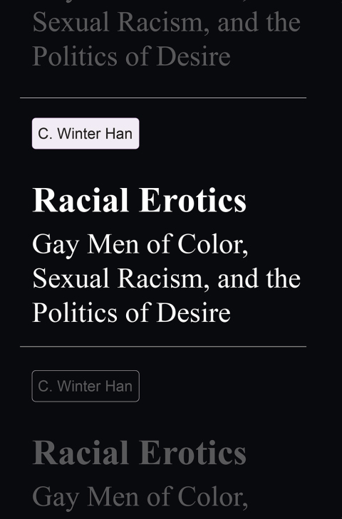 Cover image for book Racial Erotics