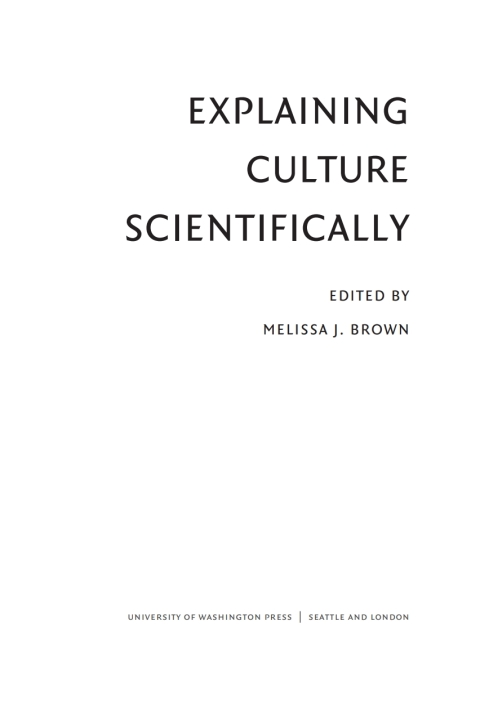 Cover image for book Explaining Culture Scientifically