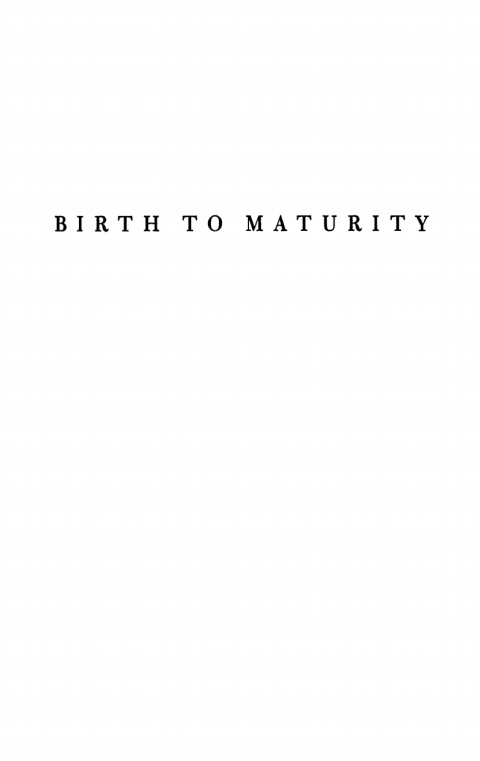 Cover image for book Birth to Maturity