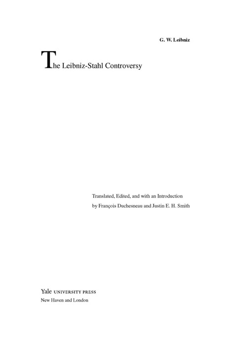 Cover image for book The Leibniz-Stahl Controversy