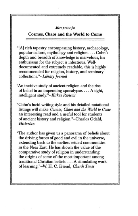 Cover image for book Cosmos, Chaos and the World to Come