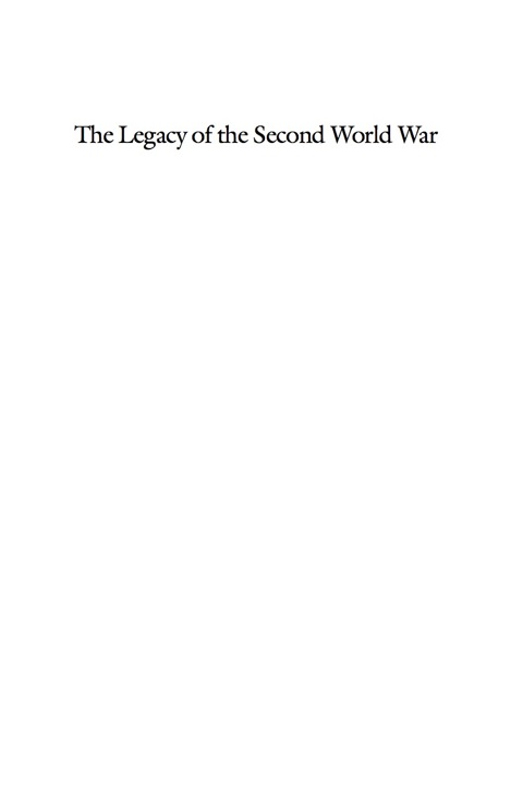 Cover image for book The Legacy of the Second World War