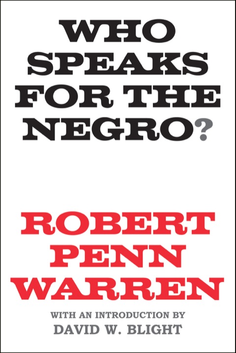 Cover image for book Who Speaks for the Negro?