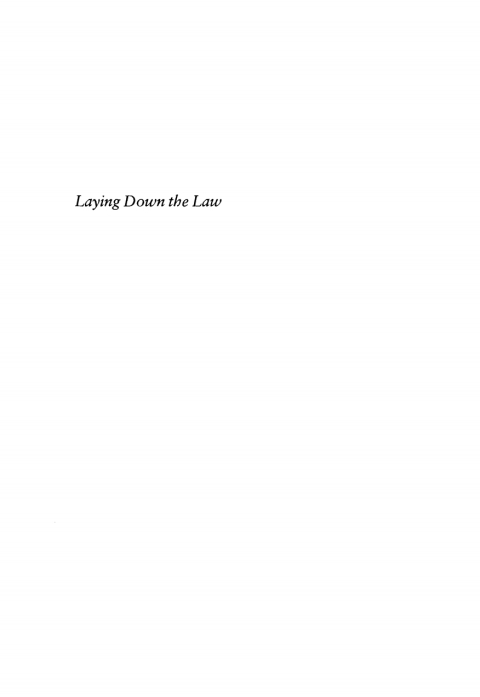 Cover image for book Laying Down the Law
