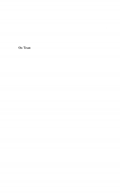 Cover image for book On Trust