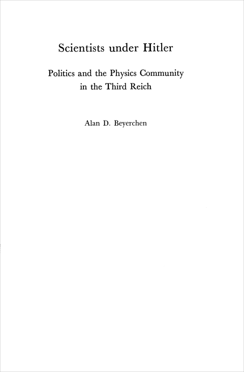 Cover image for book Scientists under Hitler