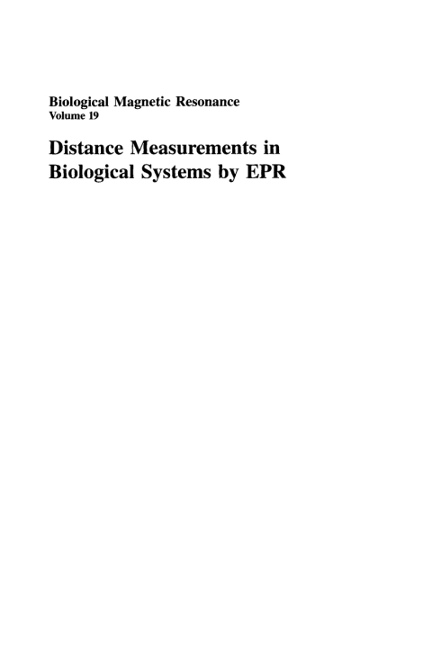 Distance Measurements in Biological Systems by EPR 