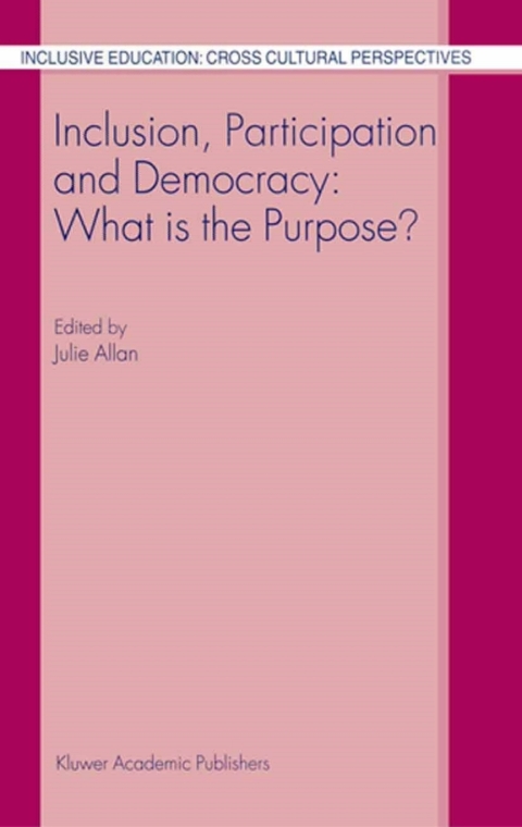 Cover image for book Inclusion, Participation and Democracy: What is the Purpose?