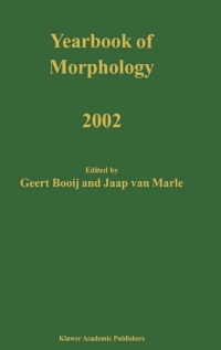 Cover image: Yearbook of Morphology 2002 1st edition 9781402011504