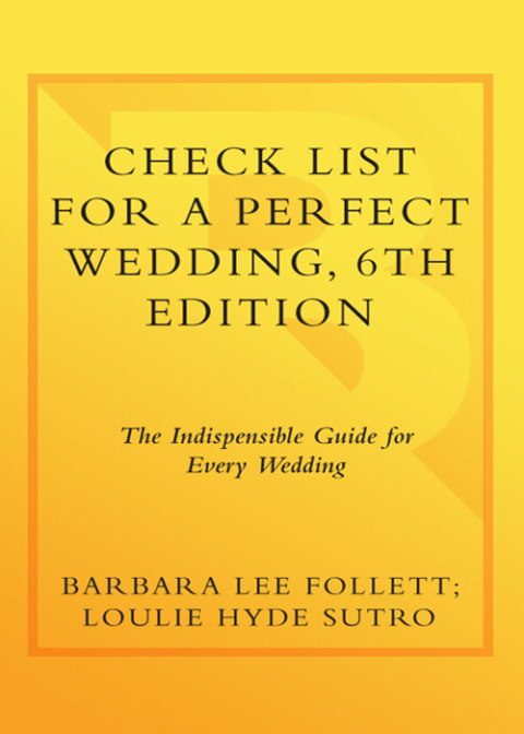 Cover image for book Check List for a Perfect Wedding, 6th Edition