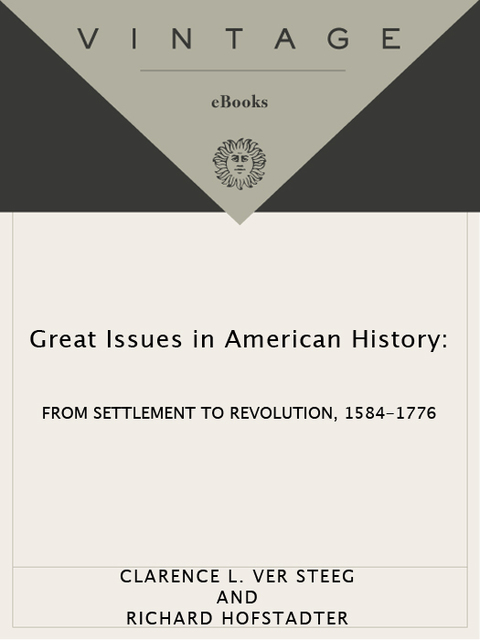 Cover image for book Great Issues in American History, Vol. I