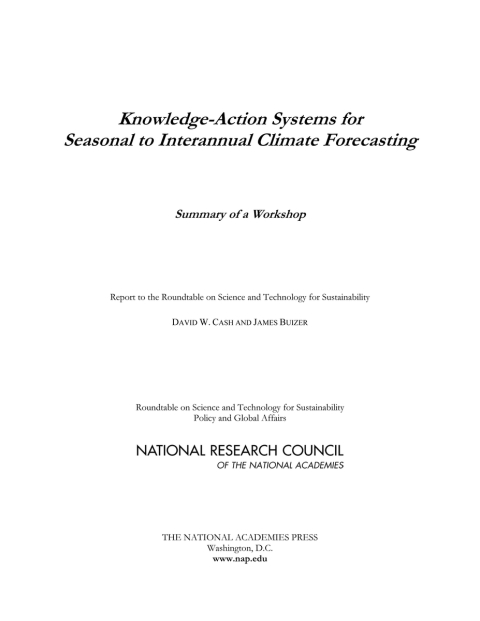 Cover image for book Knowledge-Action Systems for Seasonal to Interannual Climate Forecasting