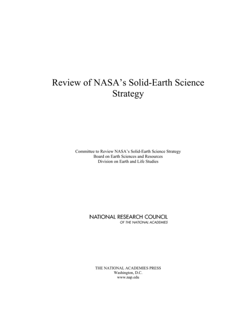 Cover image for book Review of NASA's Solid-Earth Science Strategy