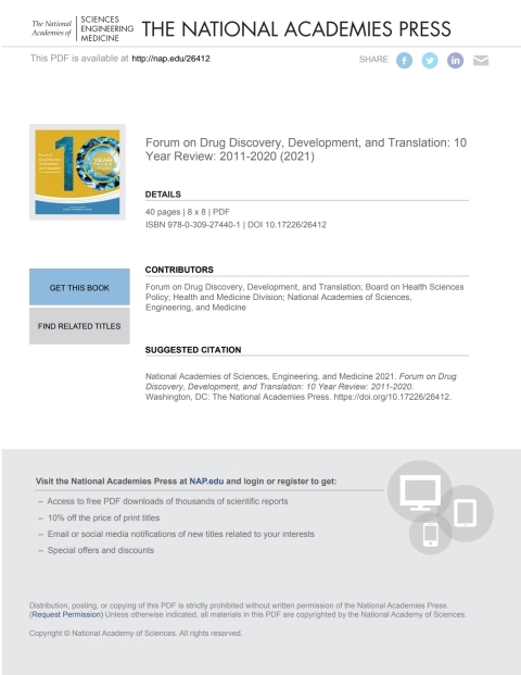 Cover image for book Forum on Drug Discovery, Development, and Translation