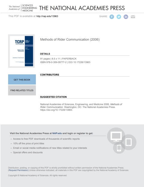 Cover image for book Methods of Rider Communication