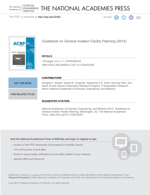 Cover image for book Guidebook on General Aviation Facility Planning