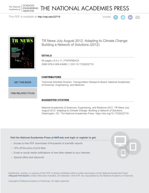 TR News July–August 2012: Adapting to Climate Change: Building a ...