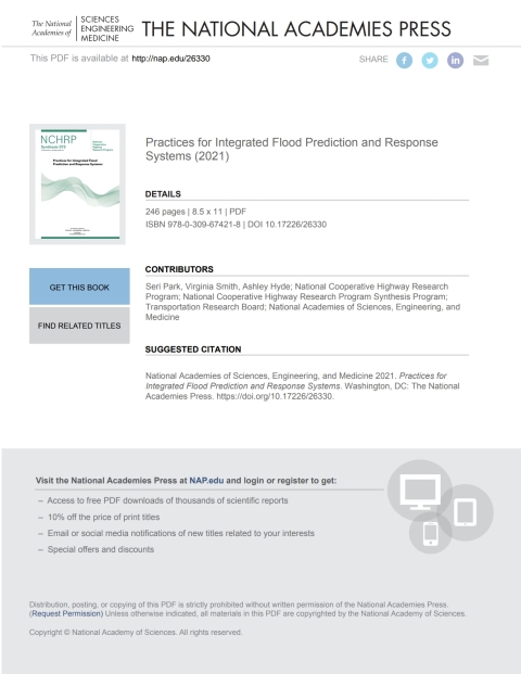 Cover image for book Practices for Integrated Flood Prediction and Response Systems