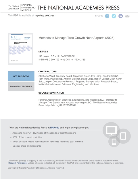 Cover image for book Methods to Manage Tree Growth Near Airports