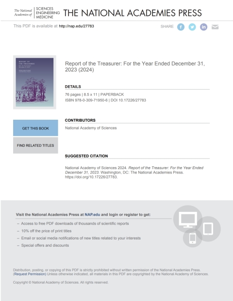 Cover image for book Report of the Treasurer