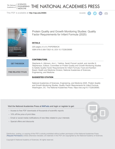 Cover image for book Protein Quality and Growth Monitoring Studies