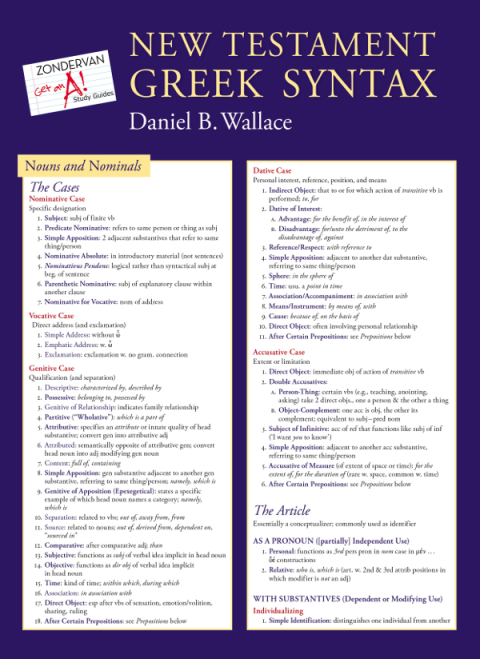 Cover image for book New Testament Greek Syntax Laminated Sheet