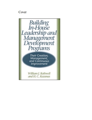 Building In-House Leadership and Management Development Programs