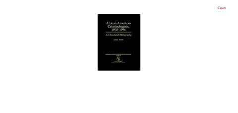 African American Criminologists, 1970-1996 