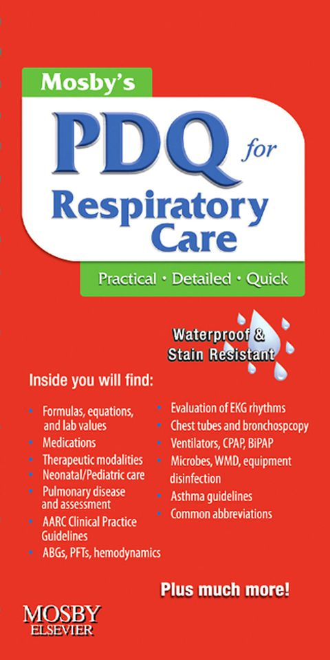Cover image for book Mosby's PDQ for Respiratory Care