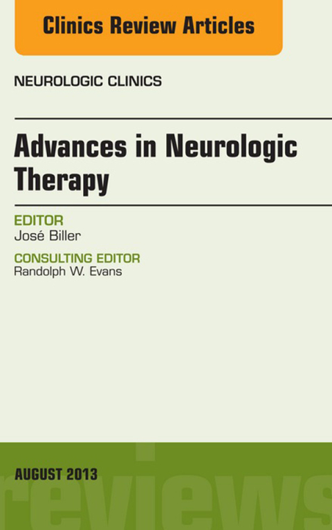 Cover image for book Advances in Neurologic Therapy, An issue of Neurologic Clinics