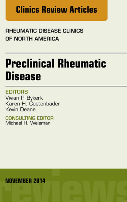 Cover image for book Preclinical Rheumatic Disease, An Issue of Rheumatic Disease Clinics