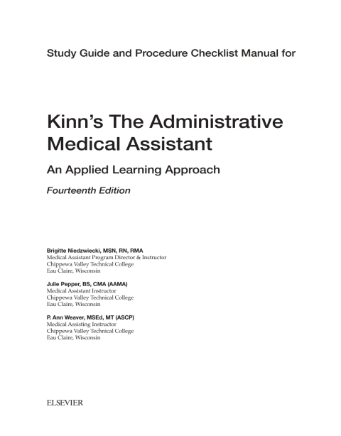 Cover image for book Study Guide for Kinn's The Administrative Medical Assistant