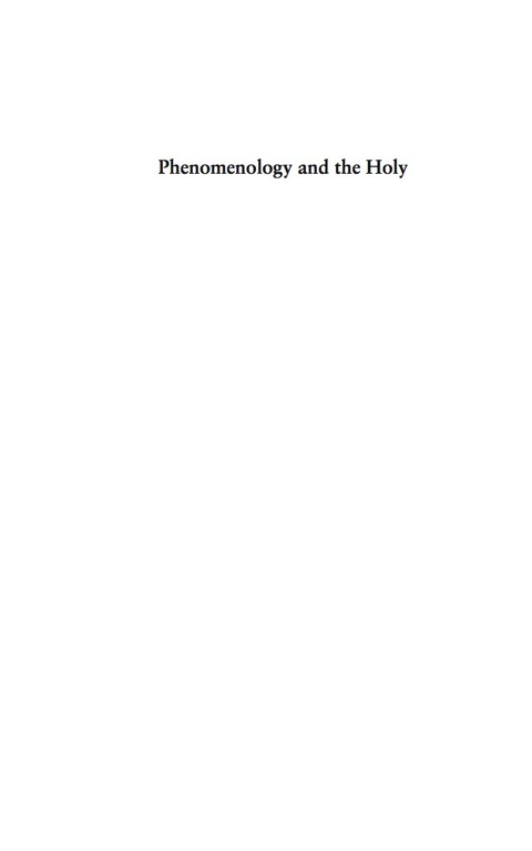 Cover image for book Phenomenology and the Holy