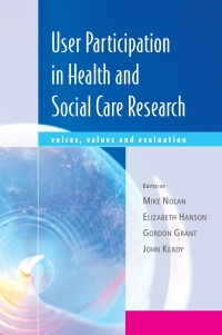 Titelbild: User Participation in Health and Social Care Research 1st edition 9780335222056