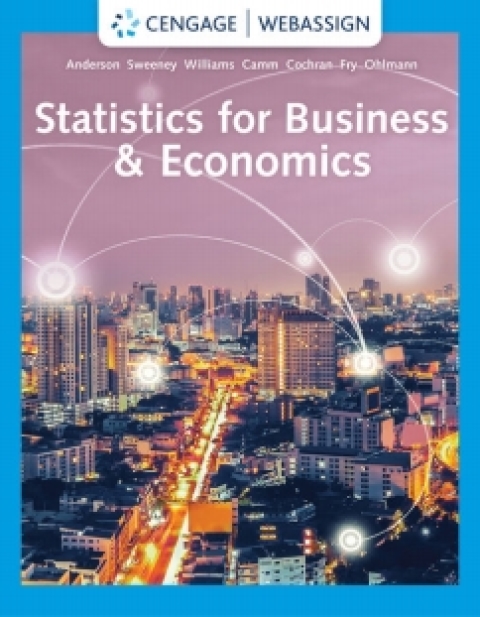 Cover image for book WebAssign for Anderson/Sweeney/Williams/Camm/Cochran/Fry/Ohlmann's Statistics for Business & Economics, 14th Edition [Instant Access], Multi-Term