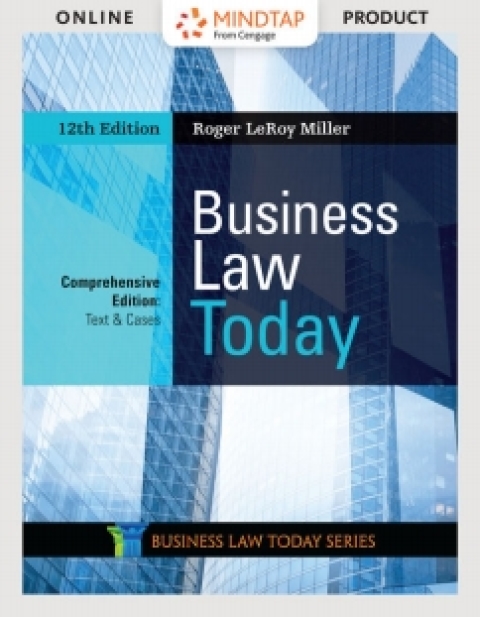 Cover image for book MindTap for Miller's Business Law Today, Comprehensive