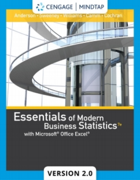 Cover image for book MindTapV2.0 for Anderson/Sweeney/Williams/Camm/Cochran's Essentials of Modern Business Statistics with Microsoft Excel, 7th Edition [Instant Access], 1 term