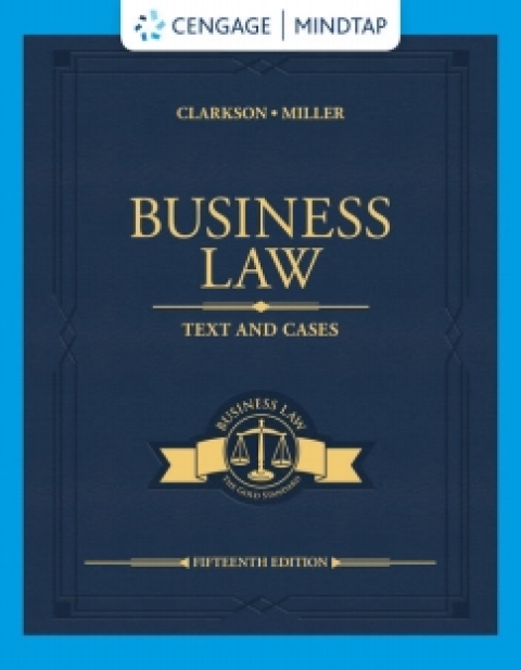 Cover image for book MindTap for Clarkson/Miller's Business Law: Text & Cases