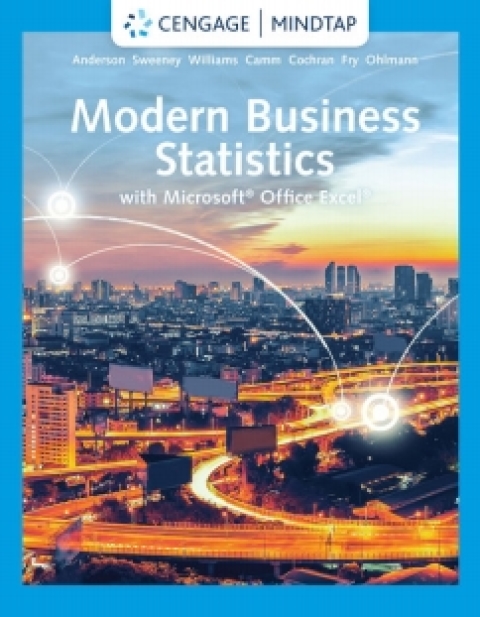 Cover image for book MindTap for Anderson/Sweeney/Williams/Camm/Cochran/Fry/Ohlmann's for Modern Business Statistics with Microsoft Excel, 7th Edition [Instant Access], 2 terms