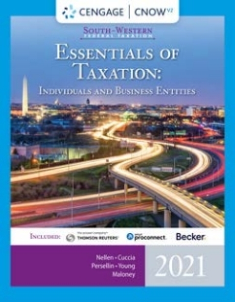 Cover image for book CengageNOWv2 for Nellen/Cuccia/Persellin/Young/Maloney's South-Western Federal Taxation 2021: Essentials of Taxation: Individuals and Business Entities, 24th Edition [Instant Access], 1 term
