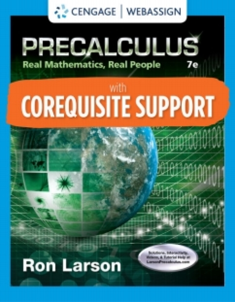Cover image for book WebAssign with Corequisite Support for Larson's Precalculus: Real Mathematics, Real People, 7th, 1st Edition [Instant Access], Single-Term