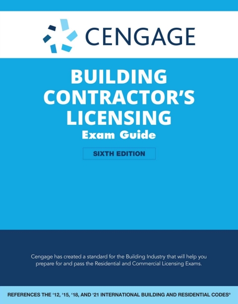 Cover image for book Cengage Building Contractor's Licensing Exam Guide: Based on the 2021 IRC & IBC