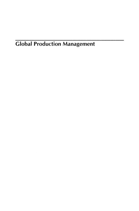 Cover image for book Global Production Management